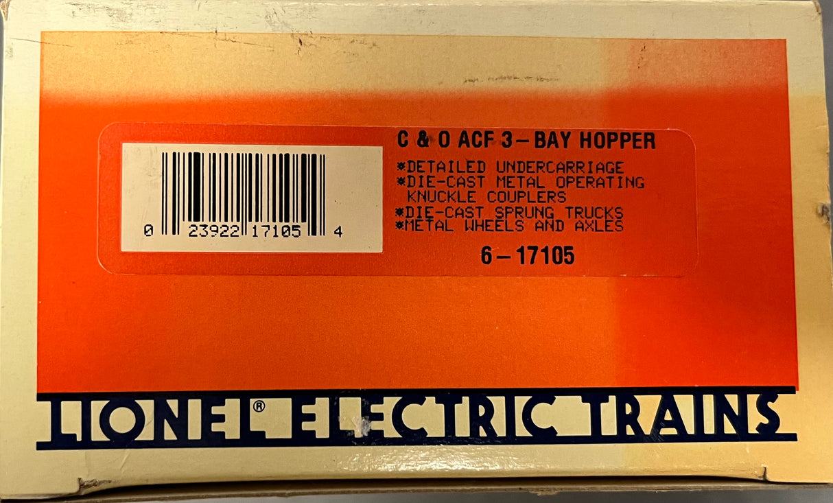 LIONEL 6-17105 C & O ACF 3-BAY HOPPER