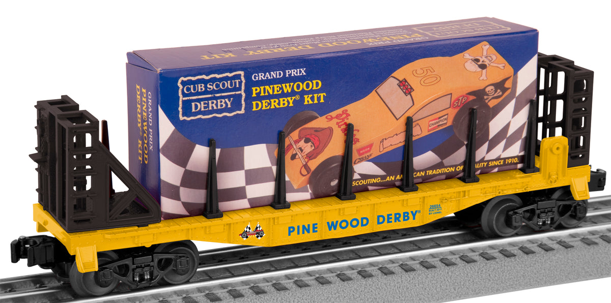 Lionel 6-26654 Flatcar with Pinewood Derby