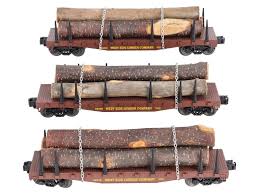 Lionel 6-26713: Western Maryland 3pk Standard "O" Flat Car W/ Logs