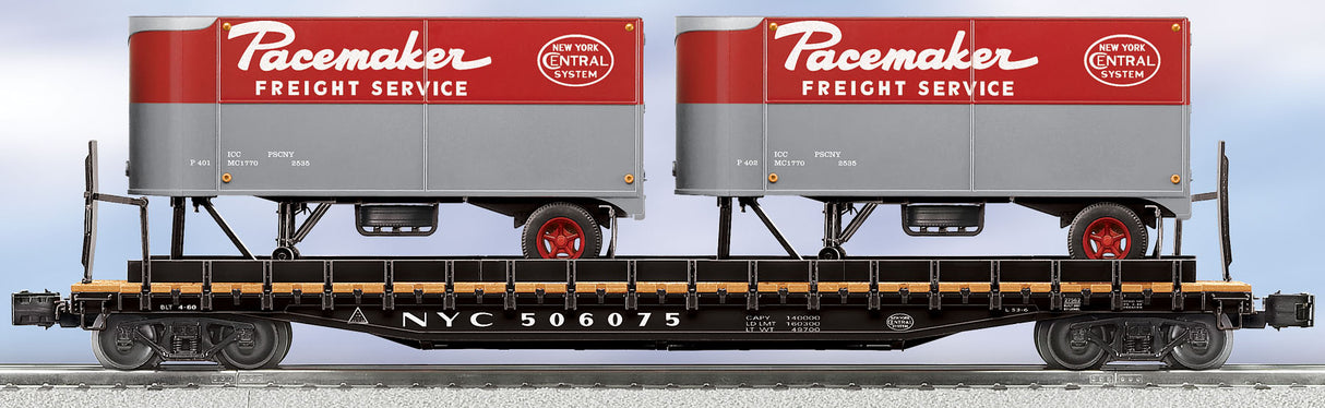 Lionel 6-27562 New York Central PS-4 Flatcar with Piggyback Trailers #506075