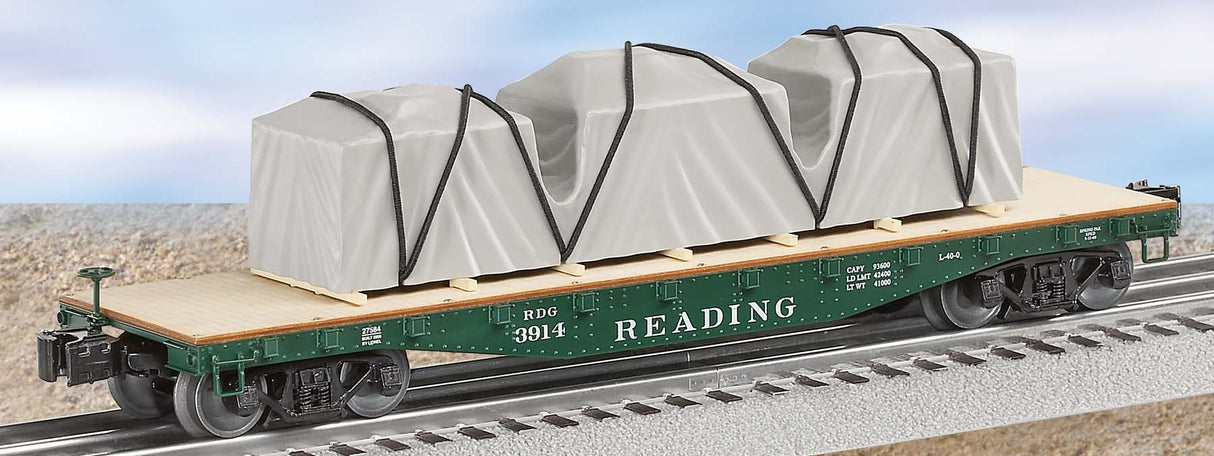 Lionel 6-27584 Reading 40' Flatcar with Covered Load #3914