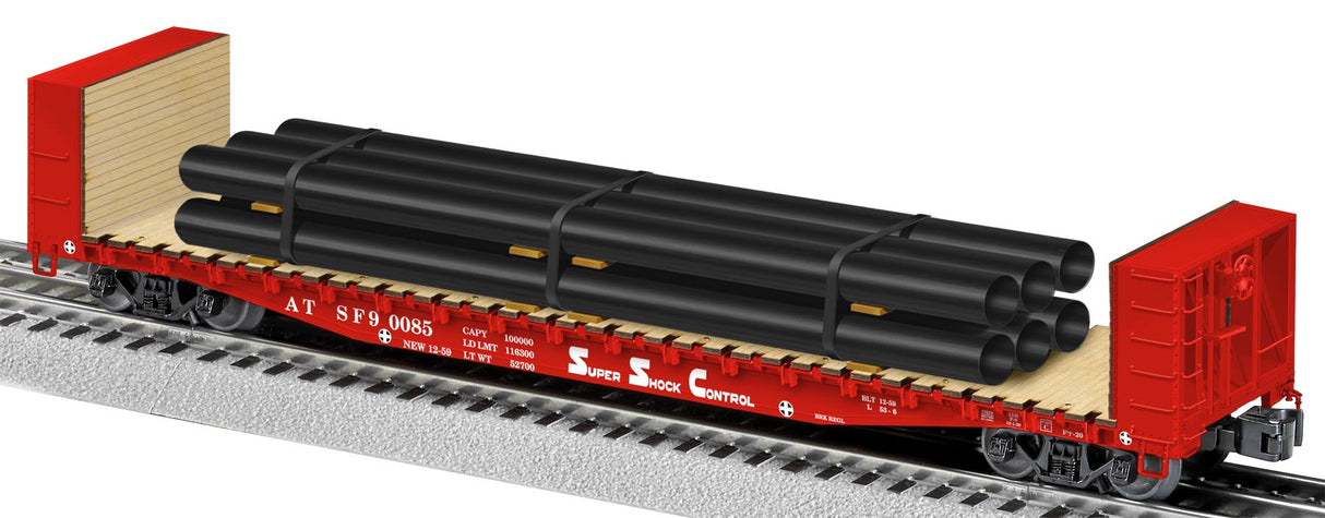 Lionel 6-27895 AT&SF PS-4 Flatcar with Bulkheads #90085