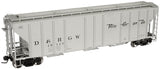 Atlas #6387 Rio Grande PS-4427 Low Side Covered Hopper (3-Rail)