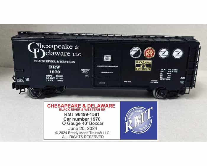 RMT 96499-1581 Chesapeake & Delaware Black River and Western 40' PS-1 Box Car