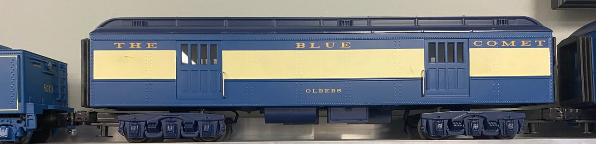 MTH RailKing: PS2.0 Blue Comet Steam Engine BCR Installed 5 Car Set