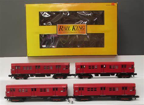 MTH 30-2392-1 Redbird O Gauge RailKing R-17 4-Car Subway Set with Proto-Sound 2.0