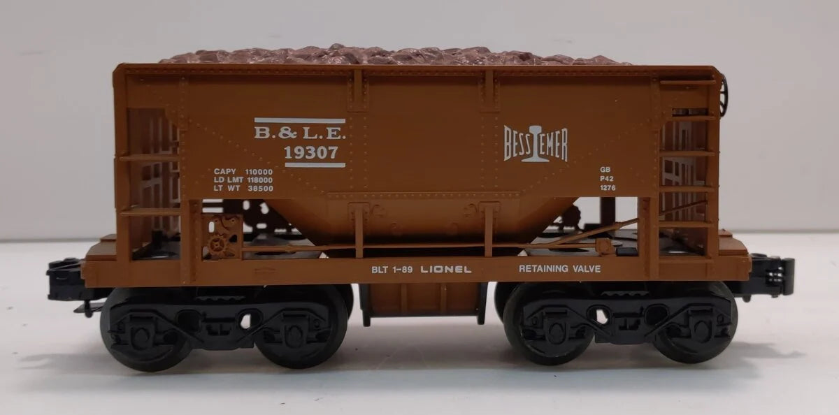 Lionel 6-19307 B&LE ORE CAR WITH ORE LOAD
