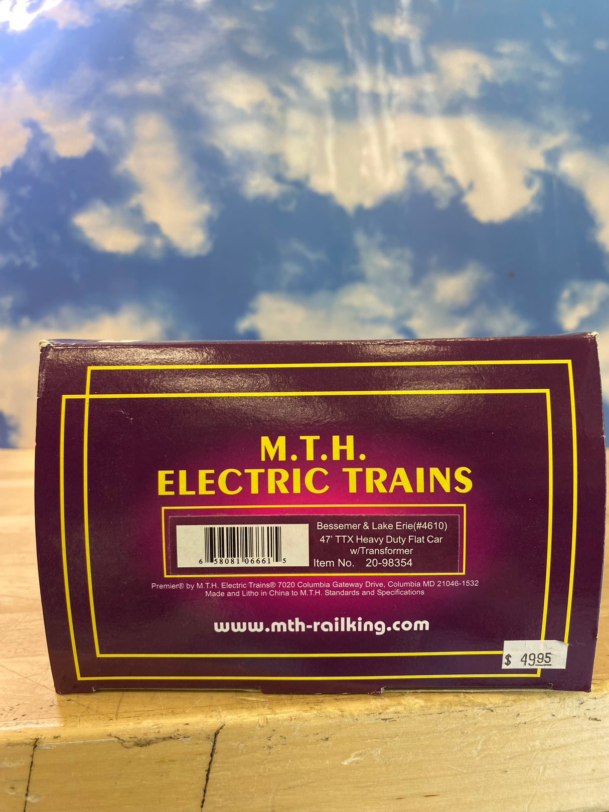 MTH 20-98354 Bessemer & Lake Erie O Scale Premier 47' TTX Heavy Duty Flat Car w/Transformer