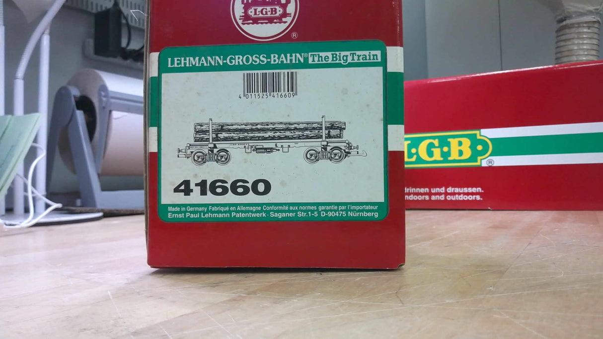 LGB 41660 West Side Lumber Co. Log Carrier * G-Scale * New in Original Box