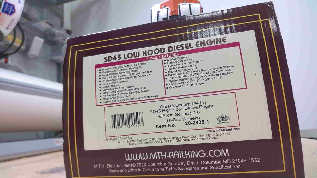 Great Northern O Scale Premier SD45 Low Hood Diesel Engine w/Proto-Soundr 2.0 (Hi-Rail Wheels)