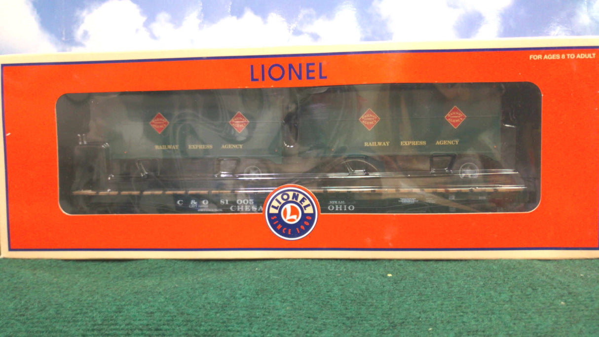 Lionel 6-27566 REA PS-4 Flatcar with Piggyback Trailers #8105