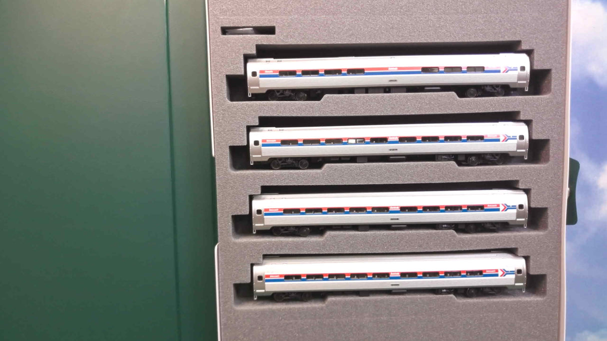KATO 106-8011 Amfleet I Amtrak Phase I Paint 4 Car Set