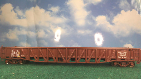 Pecos River Brass Rock Island Rebuilt War Emergency Gondola with Corrugated Sides