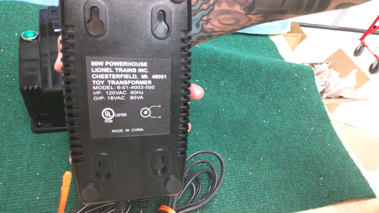 Lionel BW Transformer NO BOX Model 6-01-40003-000 I/P 120VAC 60Hz