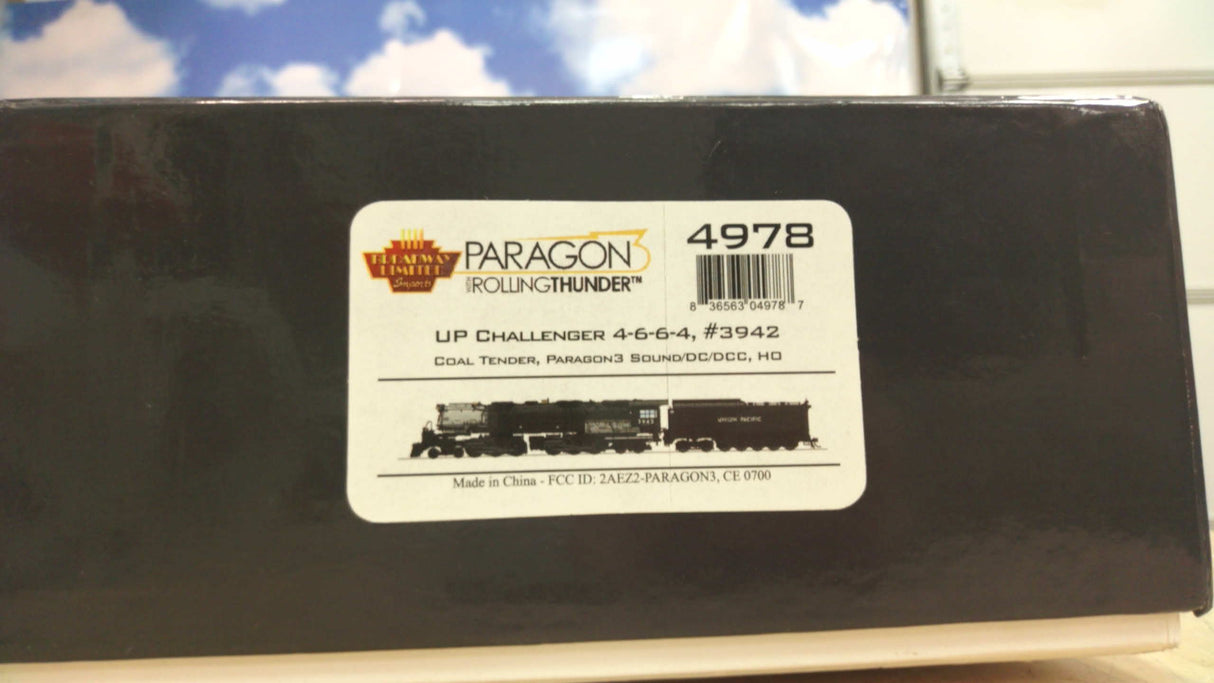Broadway Limited Up Challenger 4-6-6-4 #3942 Coal Tender, Paragon 3 Sound DCC