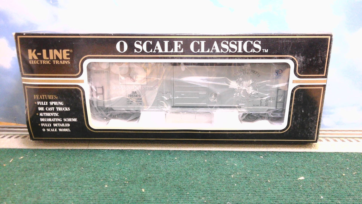 K-Line K765-7426 Massachusetts Classic Scale Boxcar Commemorative Quarter State