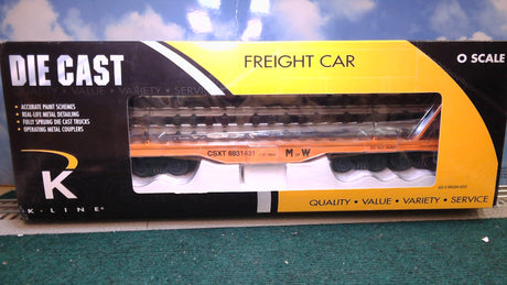 K-Line K693-1431 CSXT M of W O Scale Die Cast Flatcar w/Bulkheads and Track Selections