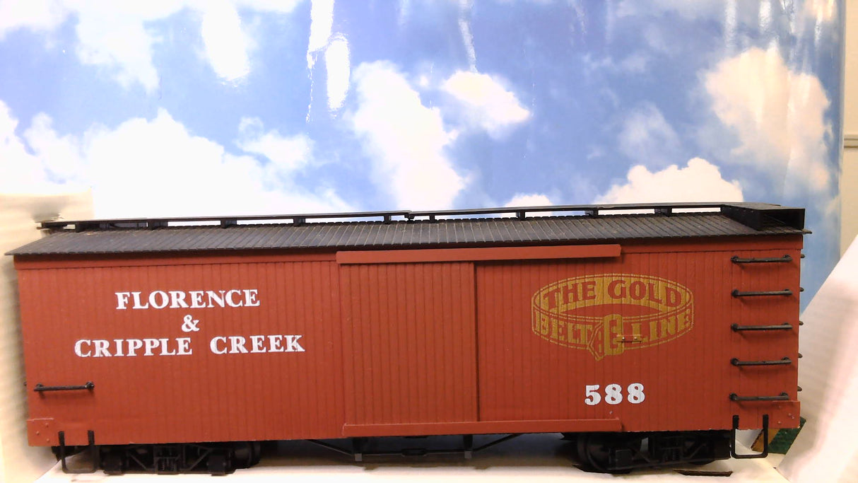 BACHMANN BIG HAULERS #93344 WOOD BOX CAR W/SLINING DOOR FLORENCE & CRIPPLE CREEK