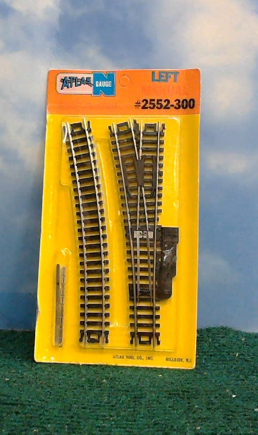 ATLAS N-GAUGE LEFT MANUAL SWITCH TRACK #2552