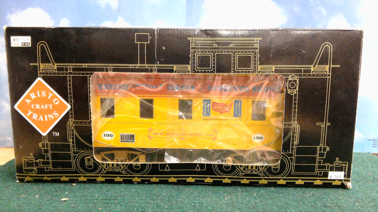 ARISTO CRAFT TRAINS STEEL/LONG CABOOSE POLK BROS. CIRCUS ART-42127