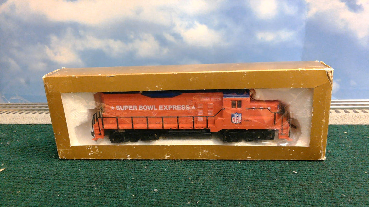 Mantua NFL SUPER BOWL EXPRESS Set Complete Engine Caboose Train Car HO Scale
