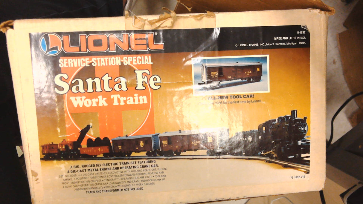 Lionel 9-1632 Santa Fe Work Train Steam Train Set