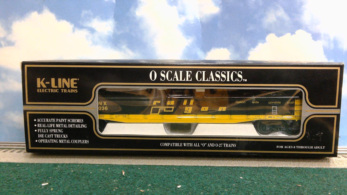 K-Line K652-8011 O Gauge Railgon Classic Gondola with Junk Load