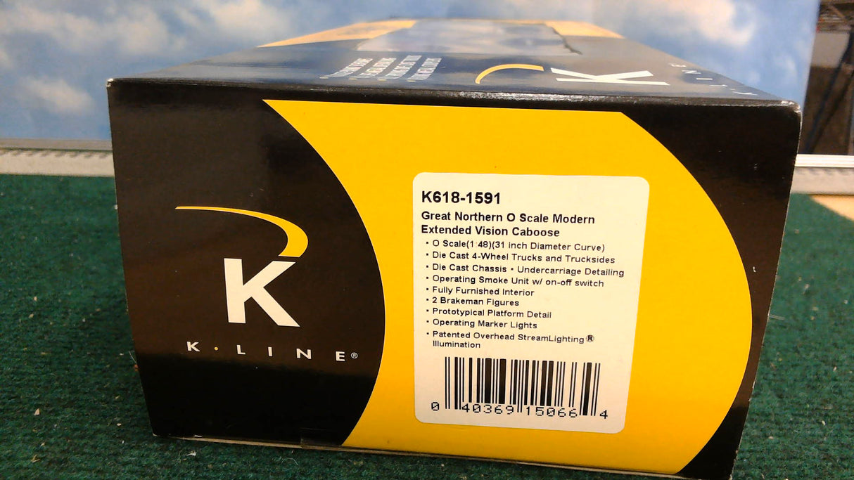 K-Line K618-1591 O Scale Great Northern Extended Vision Caboose