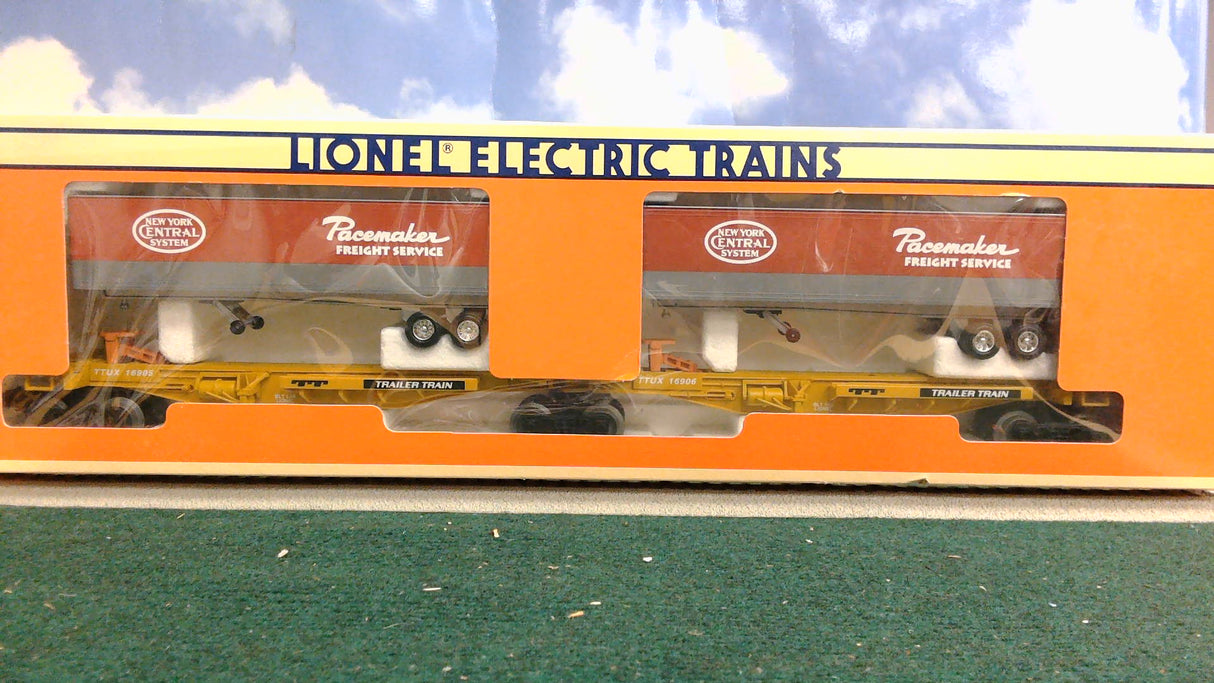 Lionel 6-16904 O New York Central T.T.U.X. Flat Cars w/2 Intermodal Containers