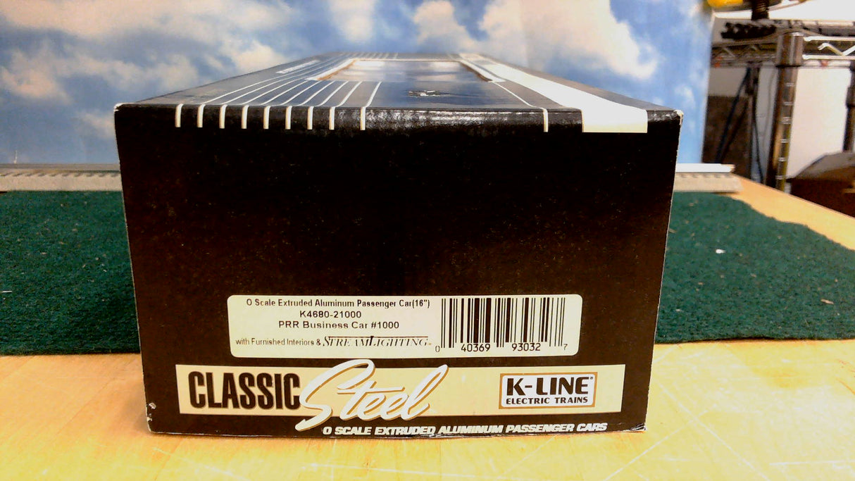 K Line K4680-21000 O Scale Extruded Aluminum Passenger Car PRR Business Car #1000