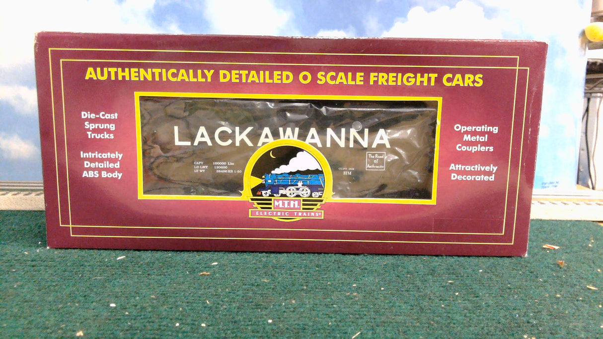 MTH 20-90679F LACKAWANNA 2-BAY OFFSET HOPPER W/ COAL LOAD