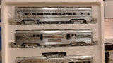 MTH MT-6016 SANTA FE PLATED ALUMINUM CAR PASSENGER SET
