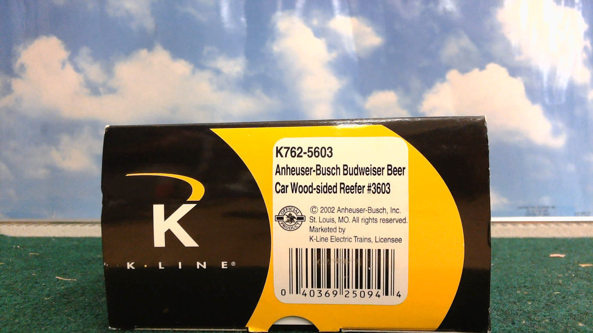 K-LINE K762-5603 ANHEUSER-BUSCH BUDWEISER BEER CAR WOOD-SIDED REEFER #3603