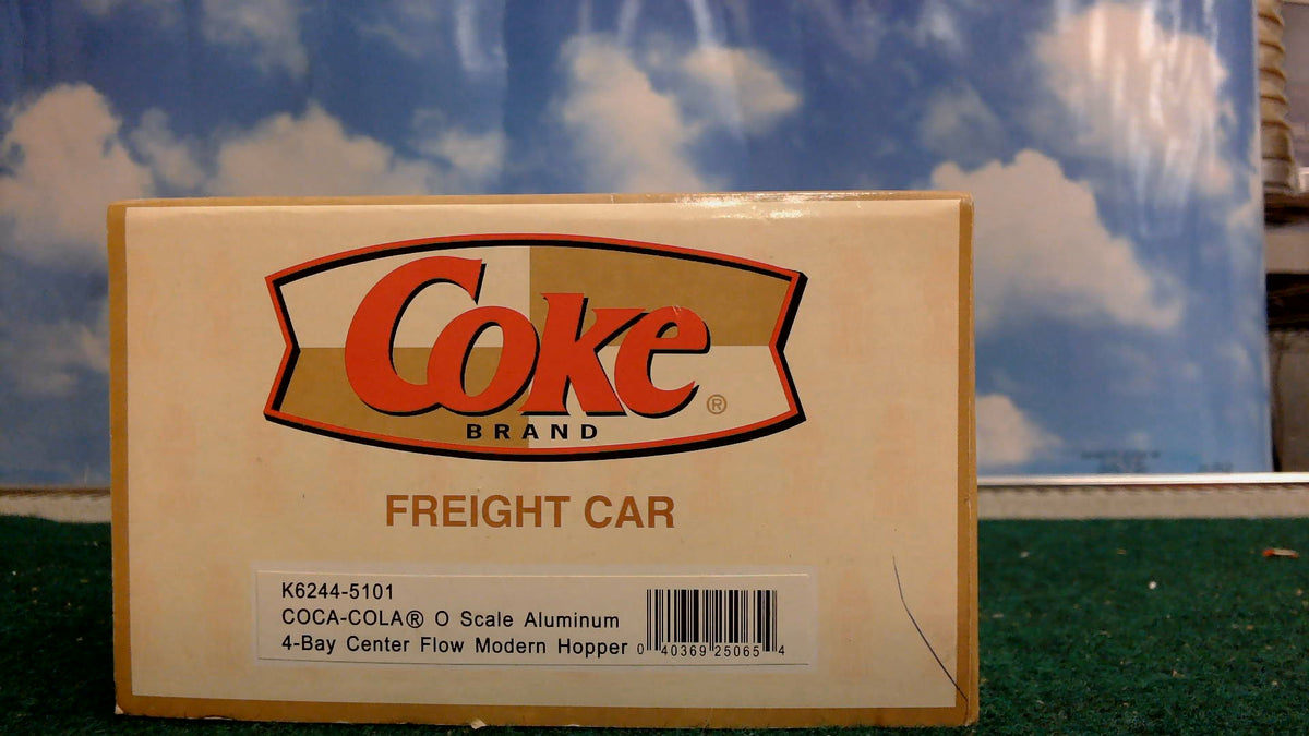 K-LINE K6244-5101 COCA-COLA BRAND O SCALE ALUMINUM 4-BAY CENTER FLOW MODERN HOPPER