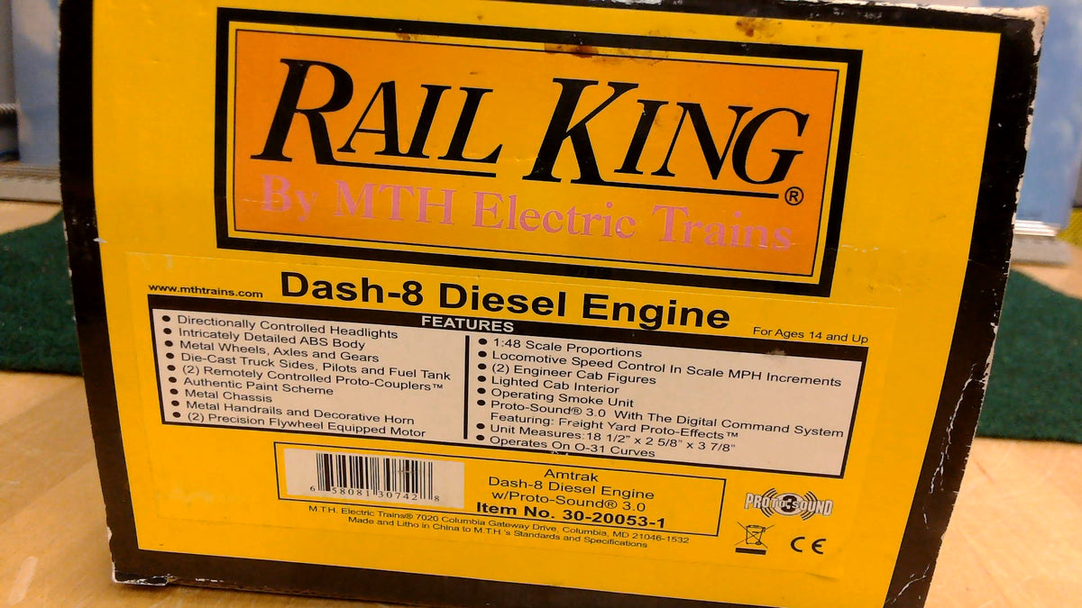 MTH RAILKING 30-20035-1 AMTRAK DASH-8 DIESEL ENGINE W/PROTO-SOUND 3.0
