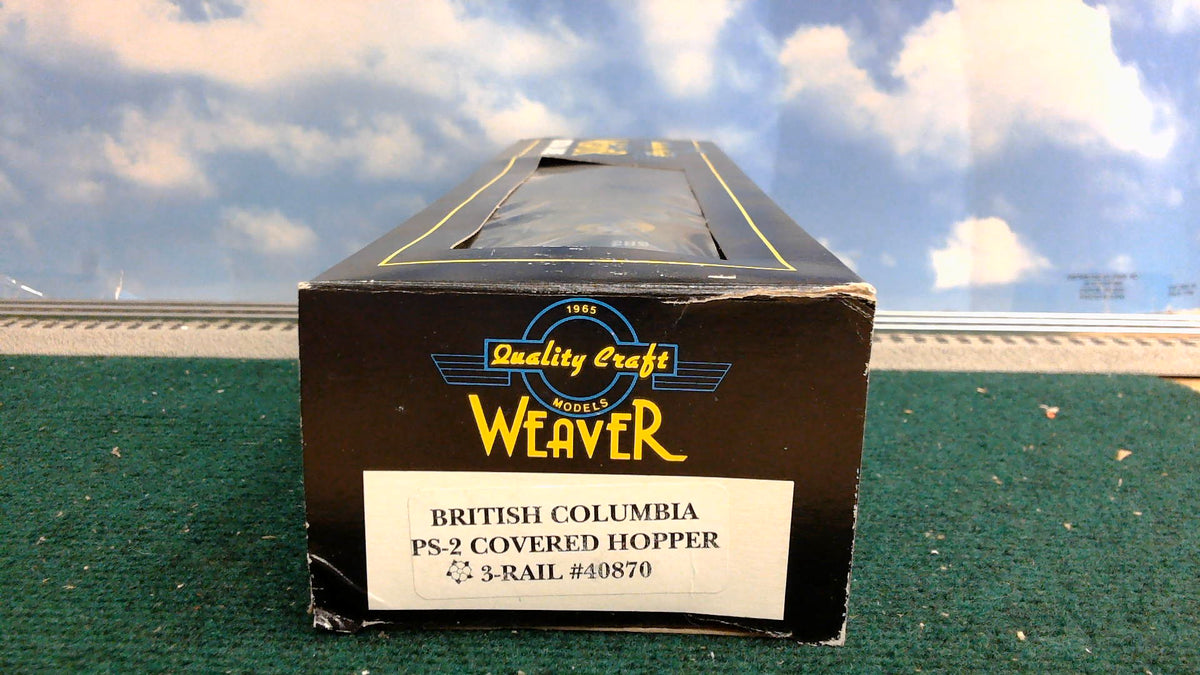 WEAVER #40870 BRITISH COLUMBIA PS-2 COVERED HOPPER (3 RAIL)