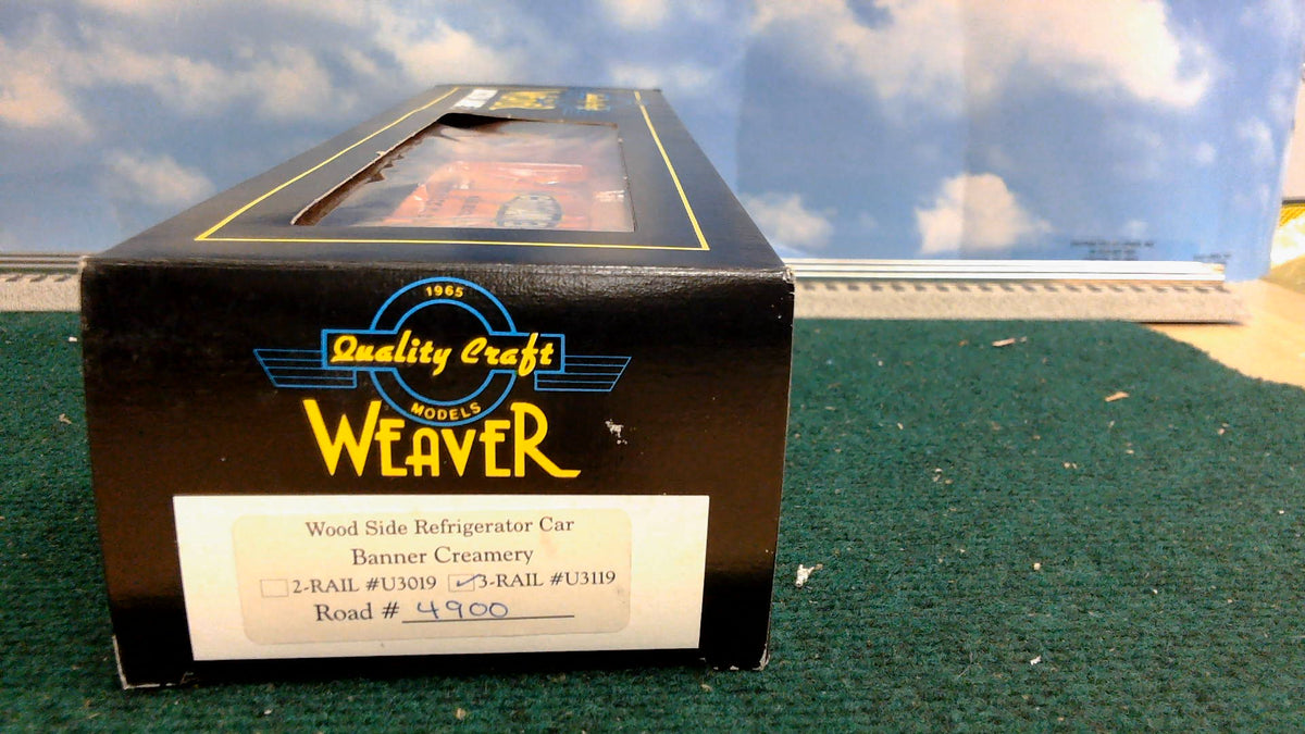 Weaver 3-Rail Wood Side Refrigerator Car Banner Creamery #U3119