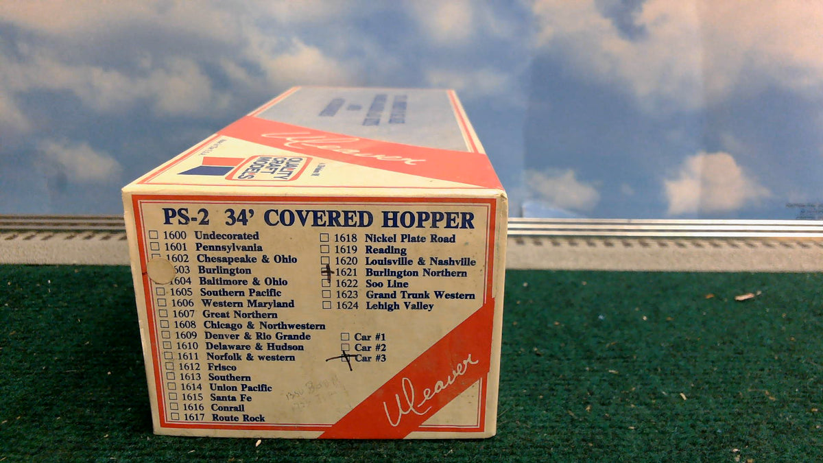 WEAVER #1621 BURLINGTON NORTHERN PS-2 34' COVERED HOPPER 3-RAIL
