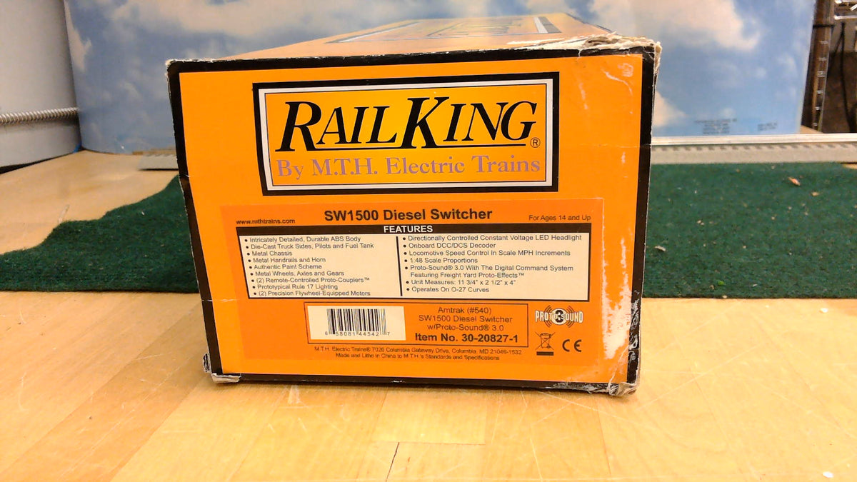 MTH RAILKING 30-20827-1 AMTRAK SW1500 DIESEL SWITCHER W/PROTO-SOUND 3.0