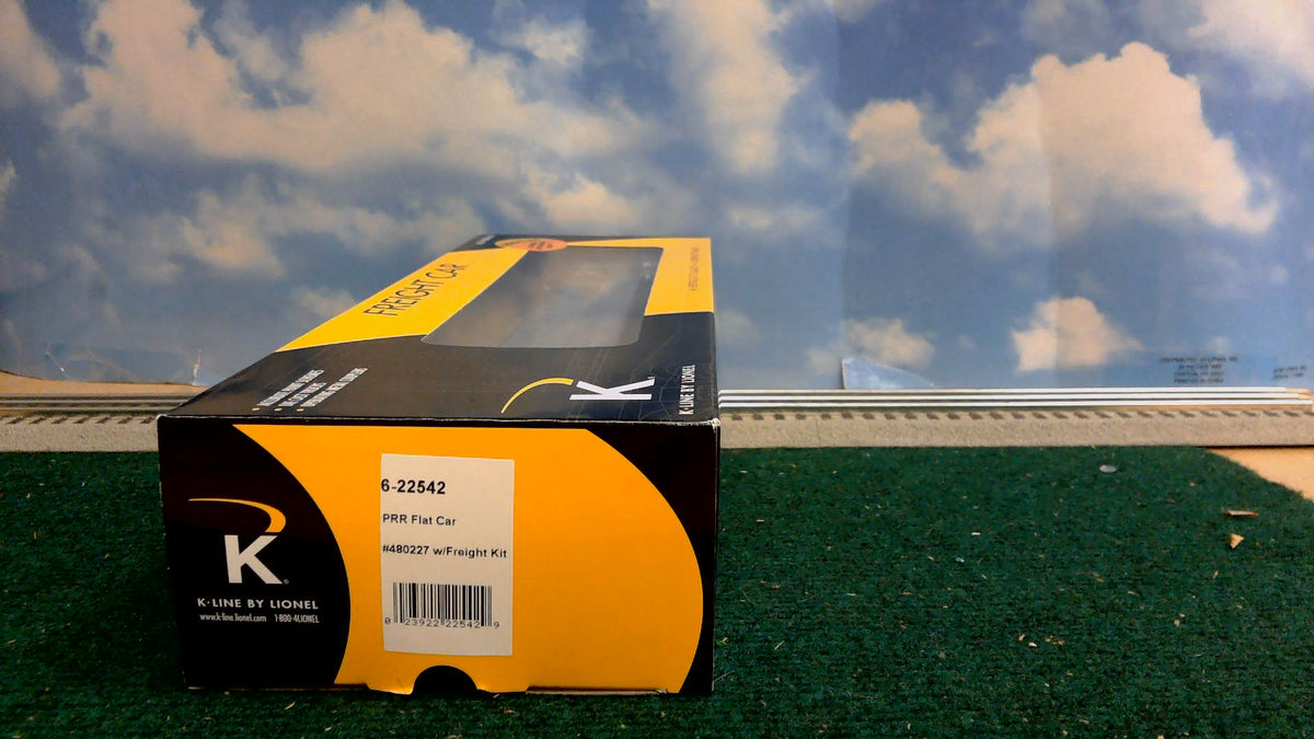 K-LINE 6-22542 PRR FLAT CAR #480227 W/FREIGHT KIT