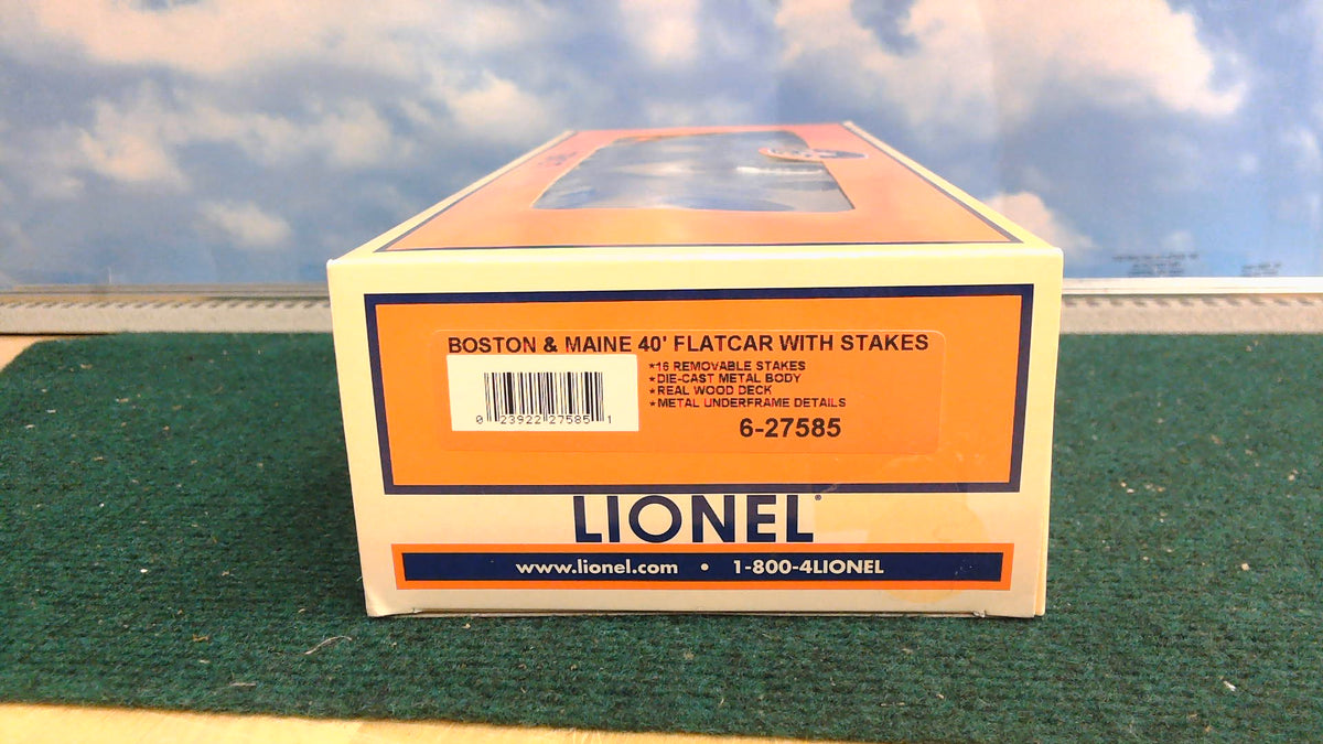 Lionel 6-27585 Boston & Maine 40' Flatcar w/stakes #33773