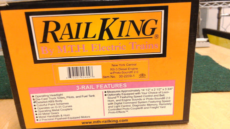 MTH RAILKING 30-2209-1 NEW YORK CENTRAL RS-3 DIESEL ENGINE W/PROTO-SOUND 2.0
