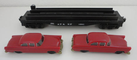 Lionel 16941 Santa Fe Flat Car with 1950s Vehicles O/O-27 Gauge