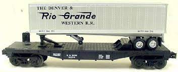 Lionel 6-16374 Denver & Rio Grande Flatcar with Trailer