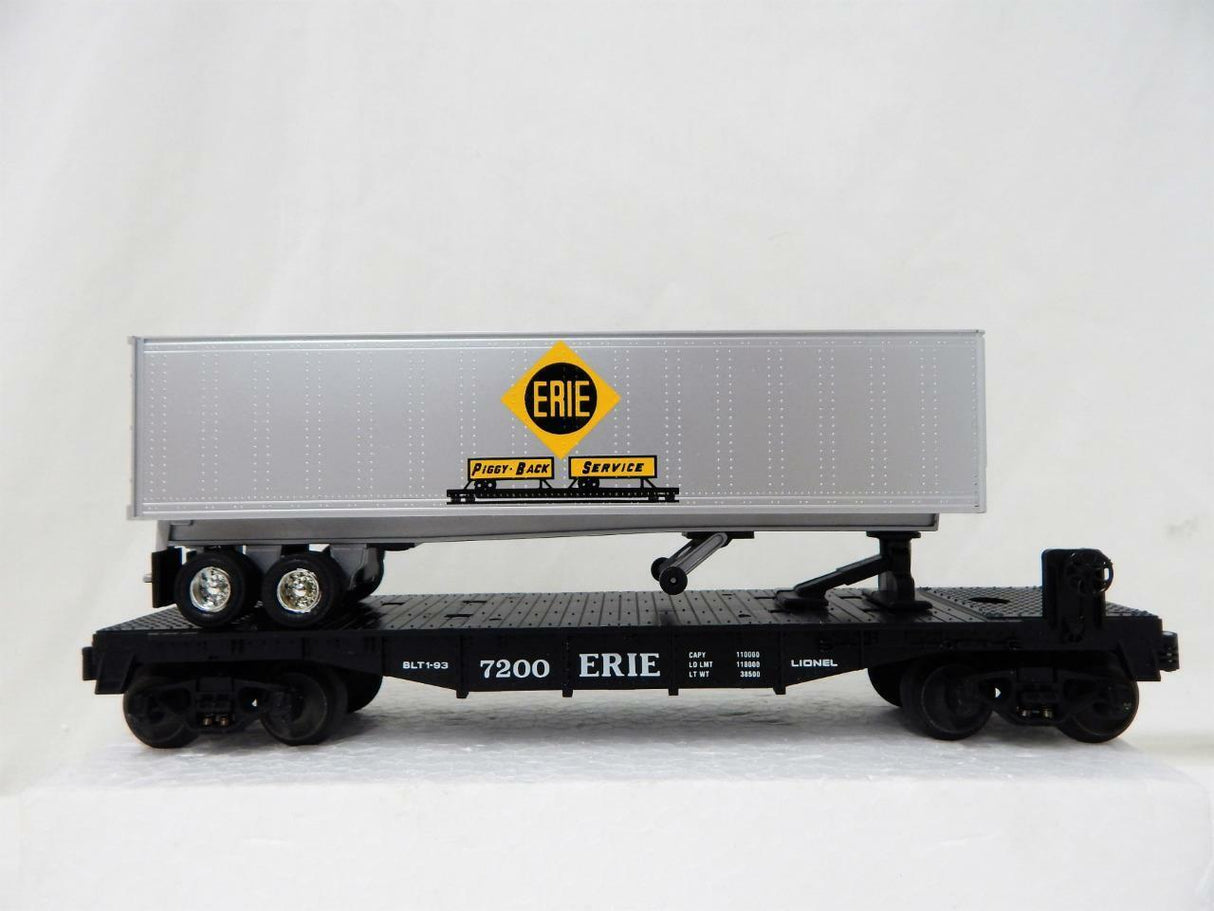 Lionel 6-19415: Erie Flatcar with Trailer