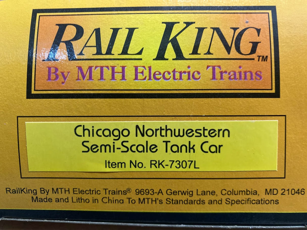 MTH RailKing RK7307L: Chicago Northwestern Semi-Scale Tank Car